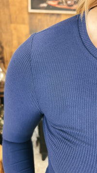 Tatum Ribbed Long Sleeve | Navy