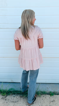 Dolly Babydoll Top: Pale Rose