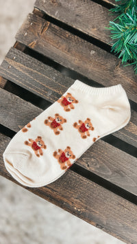 Teddy Bear Ankle Socks: Beige *SALE*