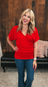 Anne-Marie | Cross Over Tee | Red