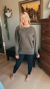 Lori Pocket Sweater: Brown