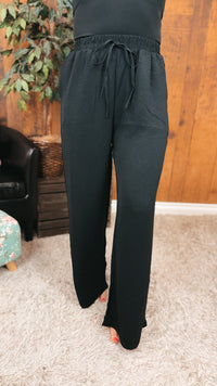 Crystal Wide Leg Pants | Black