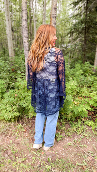 Rosemary Lace Cardigan | Navy