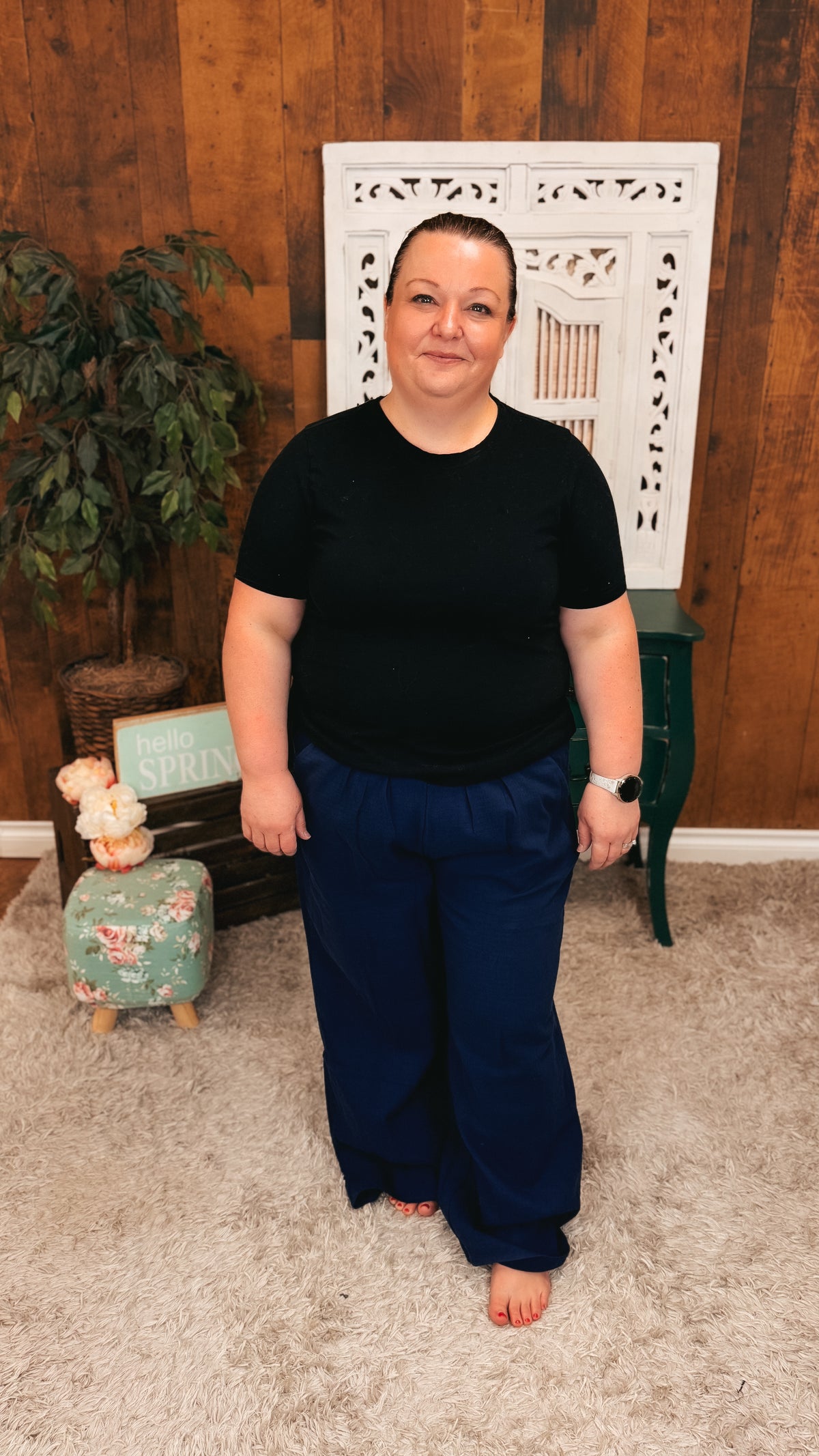 Nova Wide Leg Pants | Navy