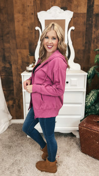 Nora Zip Hoodie | Antique Fuchsia