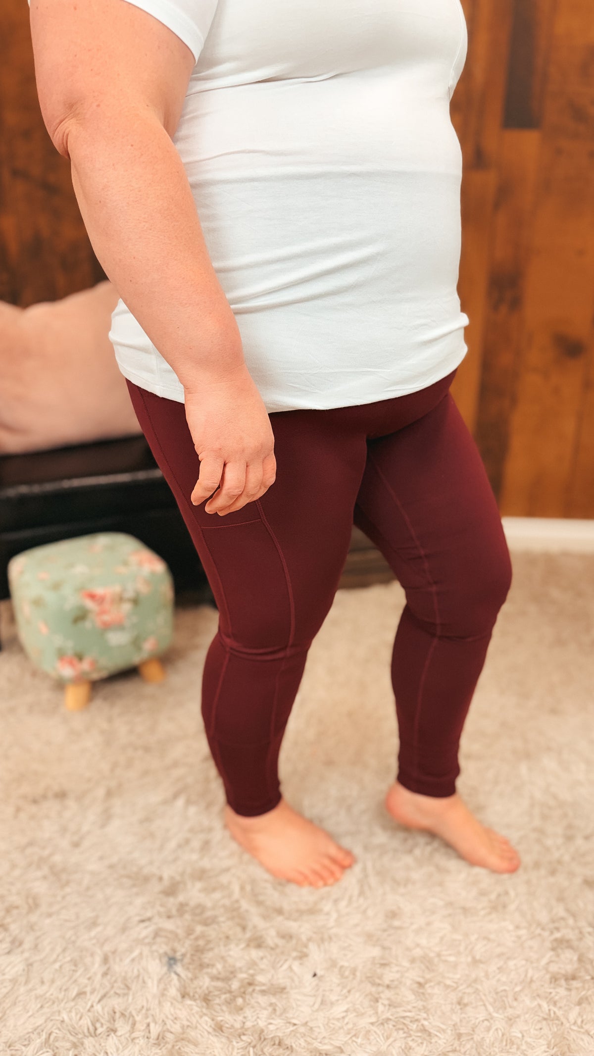 Zoey Athletic Leggings | Wine