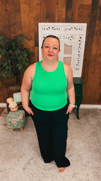 Victoria Ribbed Tank Top | Mint