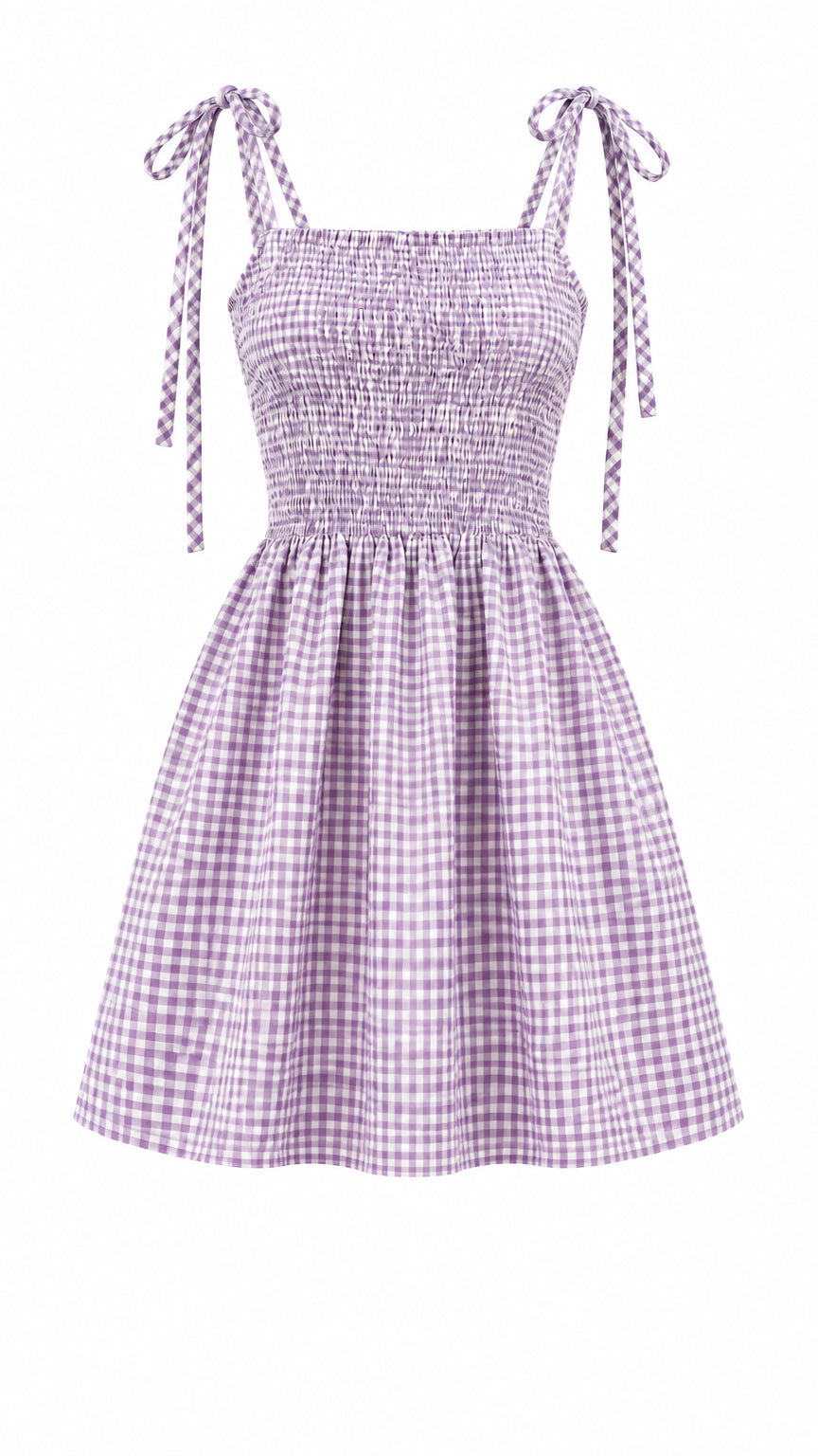 Eva Gingham Sundress | Purple