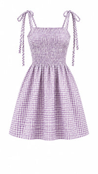 Eva Gingham Sundress | Purple