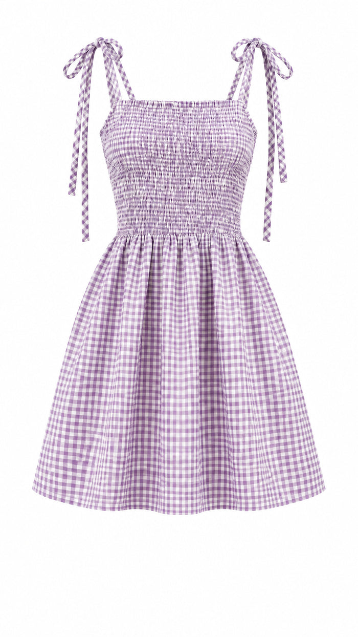 Eva Gingham Sundress | Purple