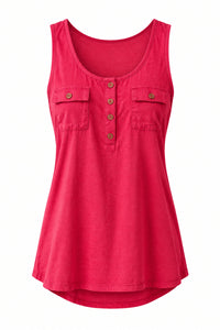 Coralee Pocket Tank: Magenta