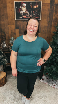 Laura Heathered Tee | Palm Leaf