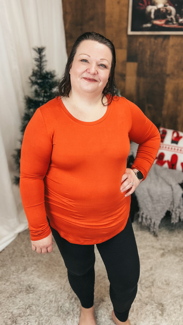 Lauralee Long Sleeve | Burnt Rust