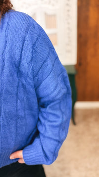 Nancy Cable Knit Sweater | Blue