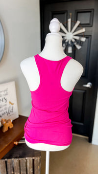 Rynlee Ribbed Tank Top: Deep Fuchsia