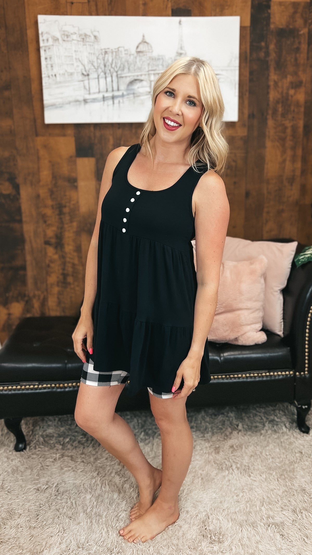 Leah Tiered Tunic | Black