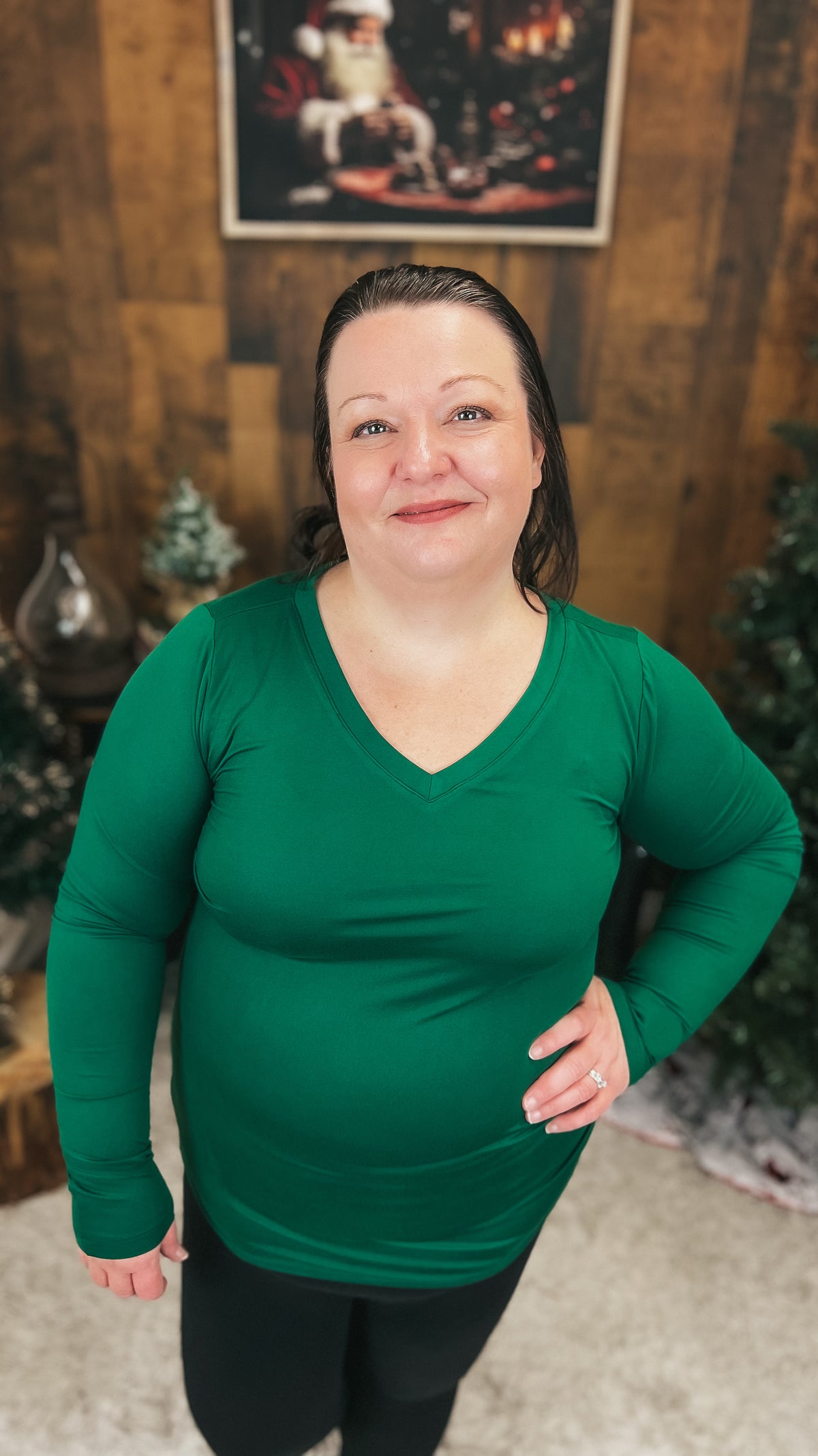 Kelsey Brushed Long Sleeve | Dark Green