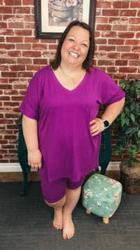 Skylar Short Set: Plum