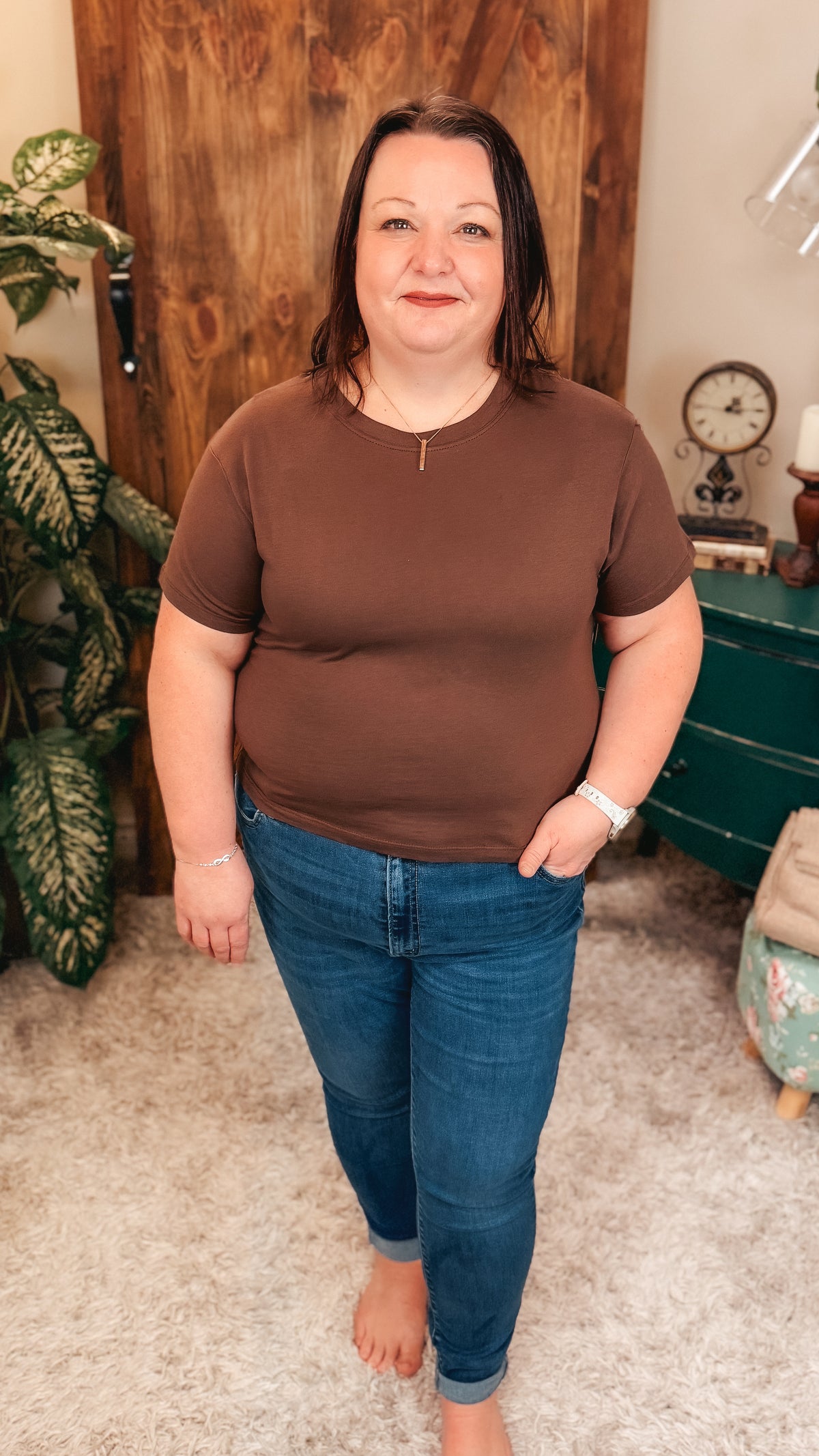 Michelle Basic Tee | Brown