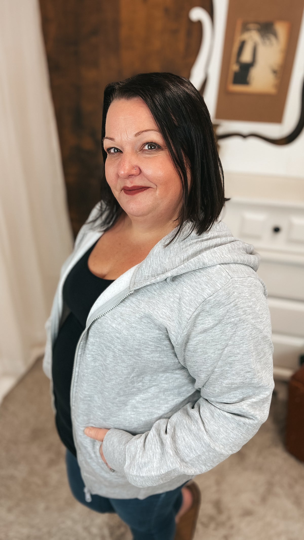 Layne Zip Hoodie: Grey