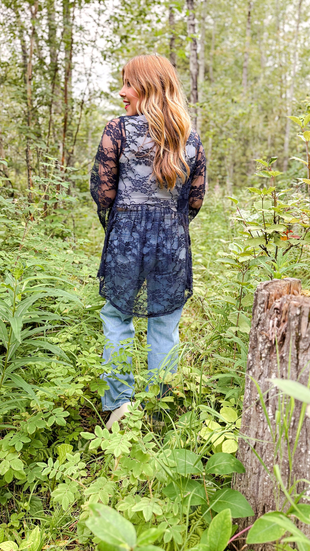 Rosemary Lace Cardigan | Navy
