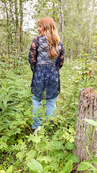 Rosemary Lace Cardigan | Navy