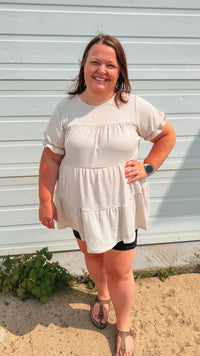 Dolly Babydoll Top: Beige