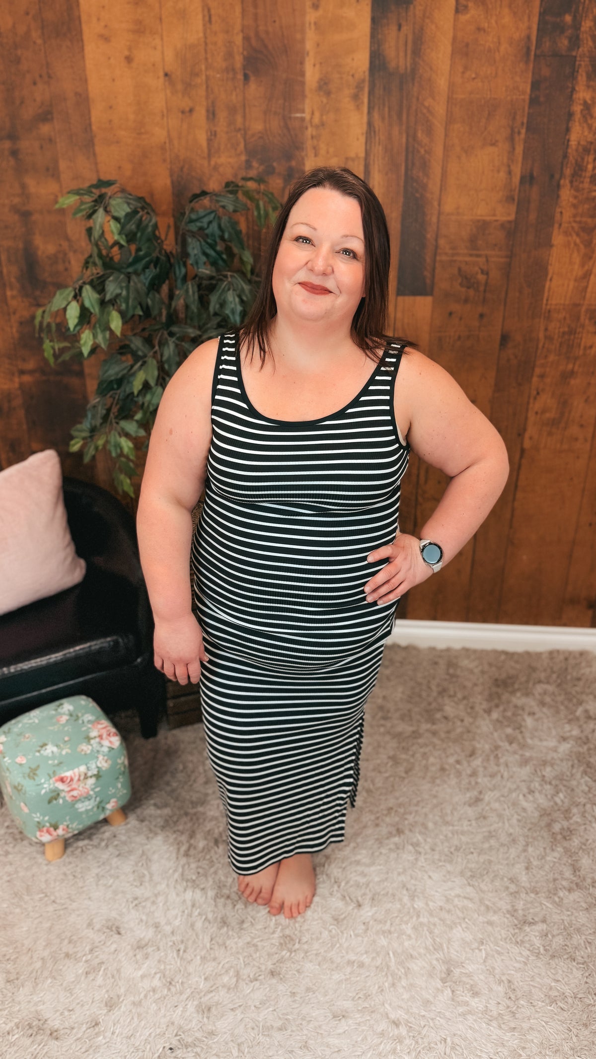 Claudia Stripe Sundress | Black