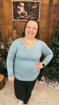 Kelsey Brushed Long Sleeve | Blue Grey