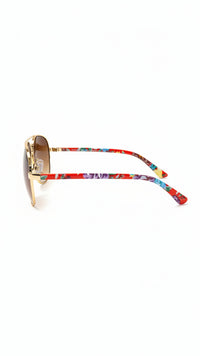Floral Aviator Sunglasses & Case | Red Floral