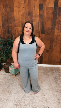 Rebecca Wide Leg Romper | Heather Grey
