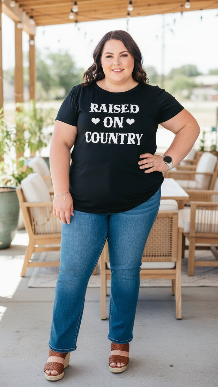 Raised On Country Graphic Tee | Black