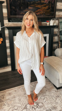 Lynn Stripe Blouse | White