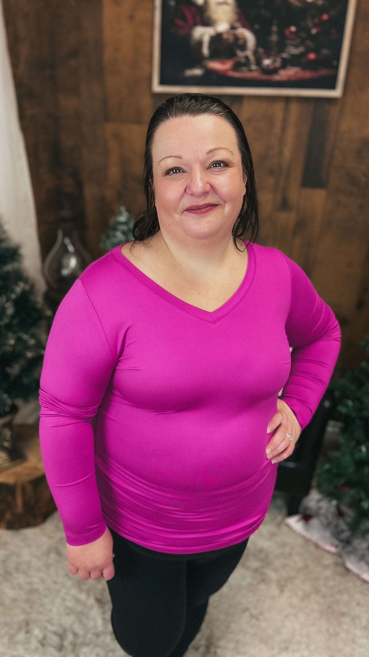 Kelsey Brushed Long Sleeve | Magenta