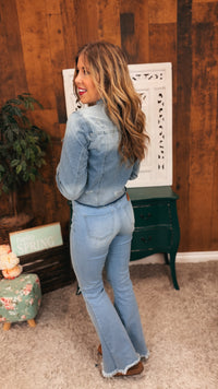 Joey Crop Denim Jacket | Medium Blue