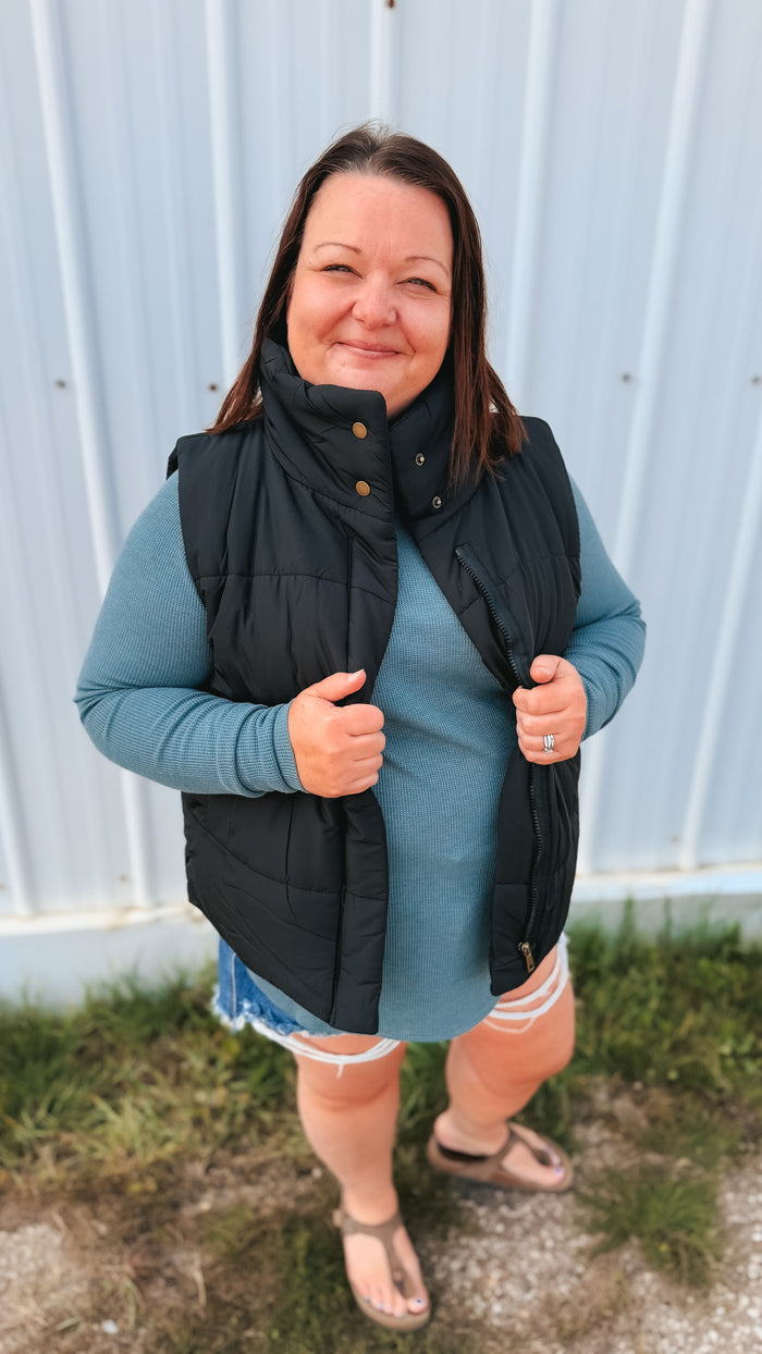 Tori Puffer Vest | Black
