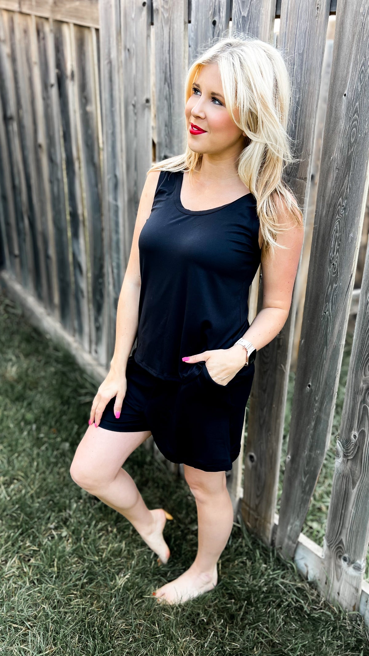 Payton Tank Top Short Set | Black