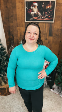 Tatum Ribbed Long Sleeve | Emerald Green