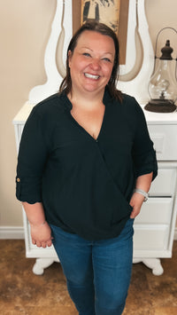 Aislynne Snap Blouse | Black