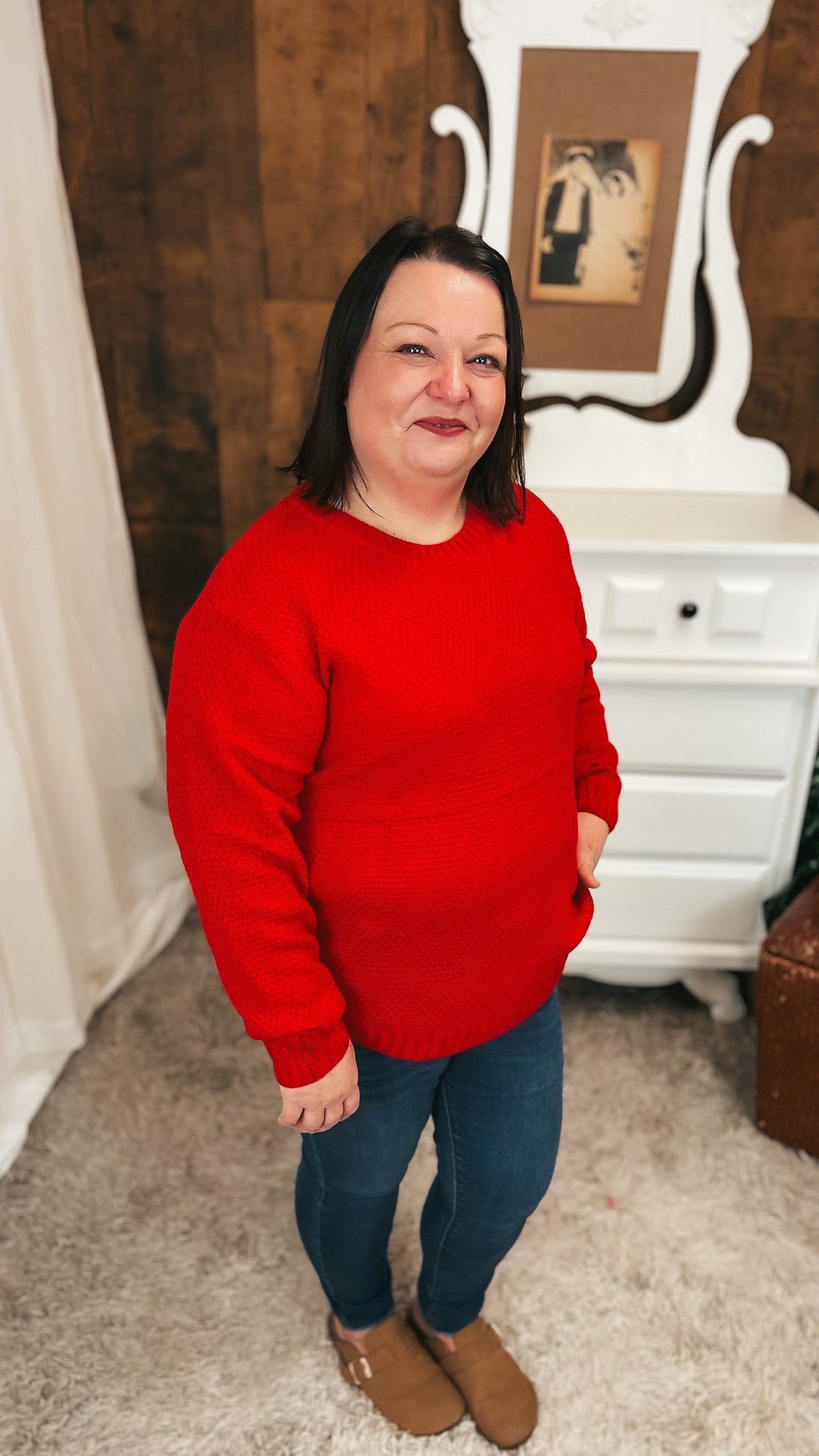 Scarlett Knit Sweater: Ruby