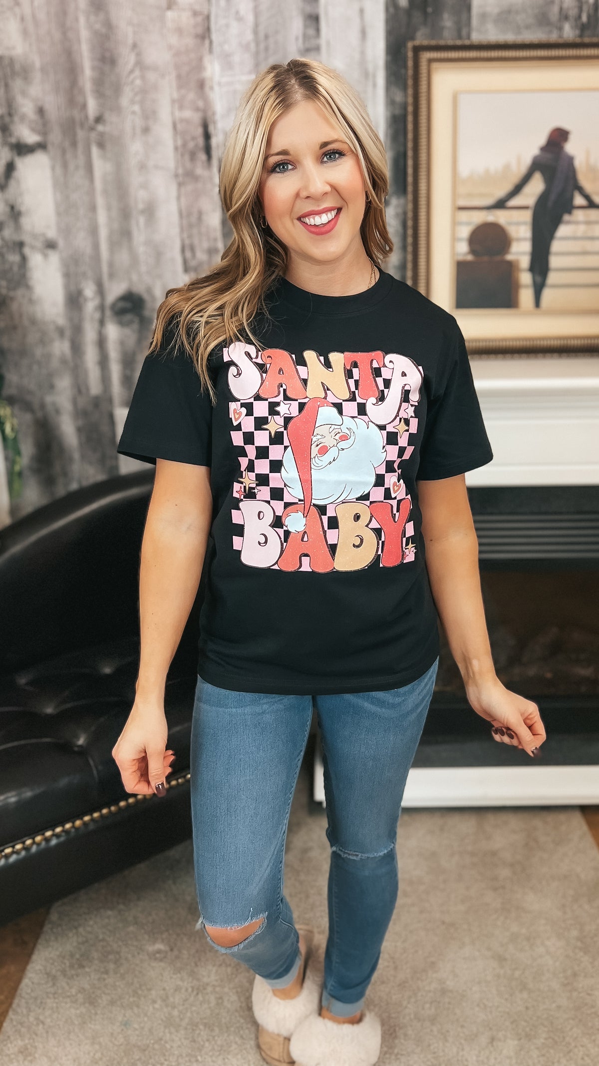 Santa Baby Tee| Black