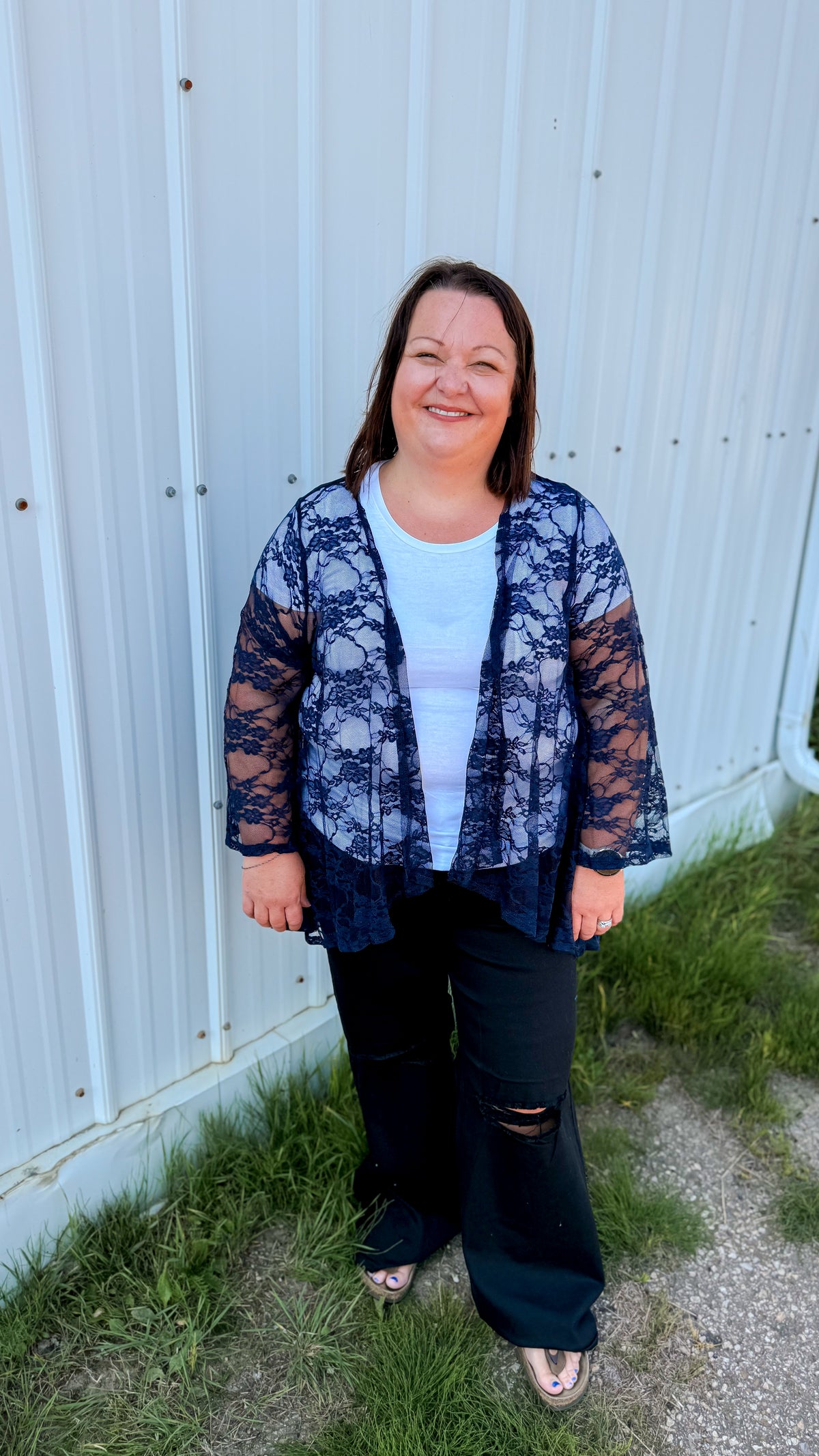 Rosemary Lace Cardigan | Navy