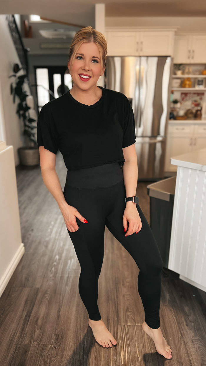 Olive Athletic Leggings: Black