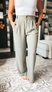 Gracy Pinstripe Dress Pants | Olive