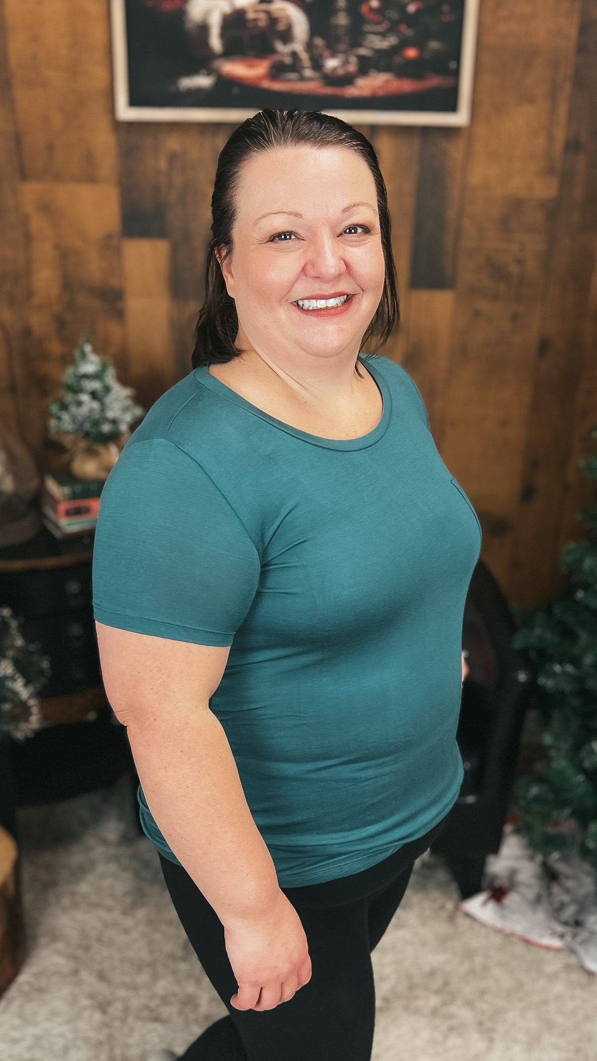 Laura Heathered Tee | Palm Leaf