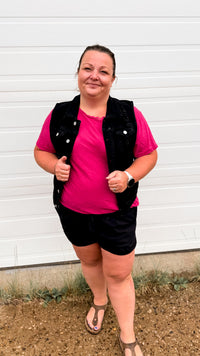 Evie Denim Vest | Black