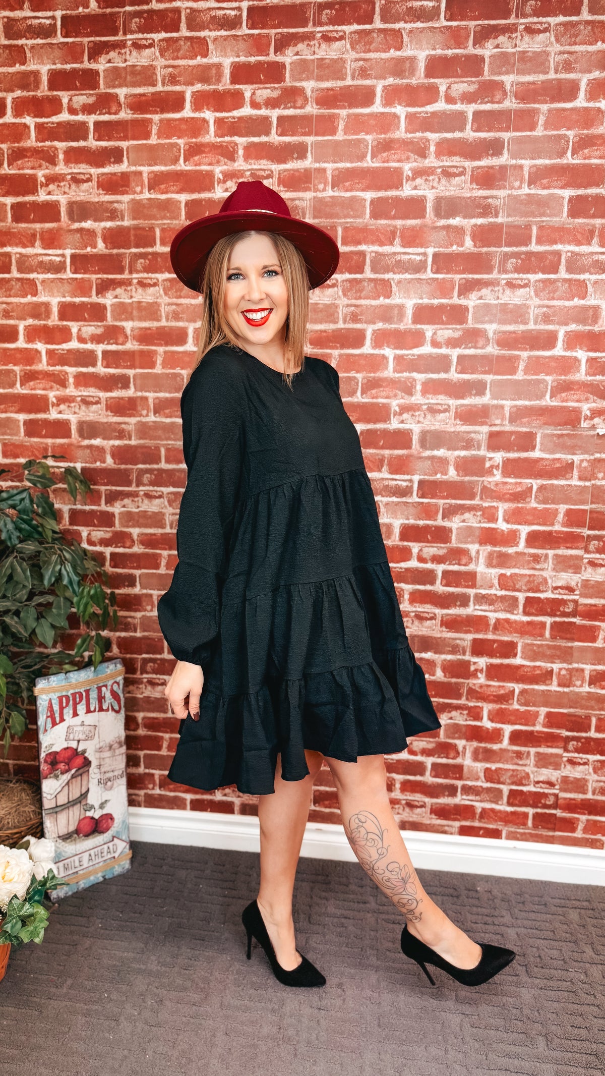 Clara Long Sleeve Dress | Black