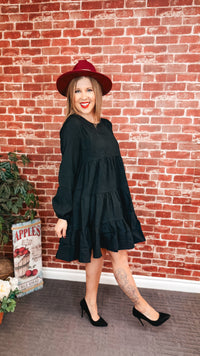 Clara Long Sleeve Dress | Black