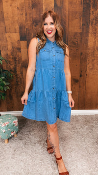 Jackie Chambray Dress | Light Blue