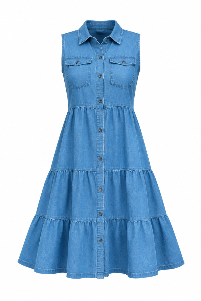 Jackie Chambray Dress | Light Blue